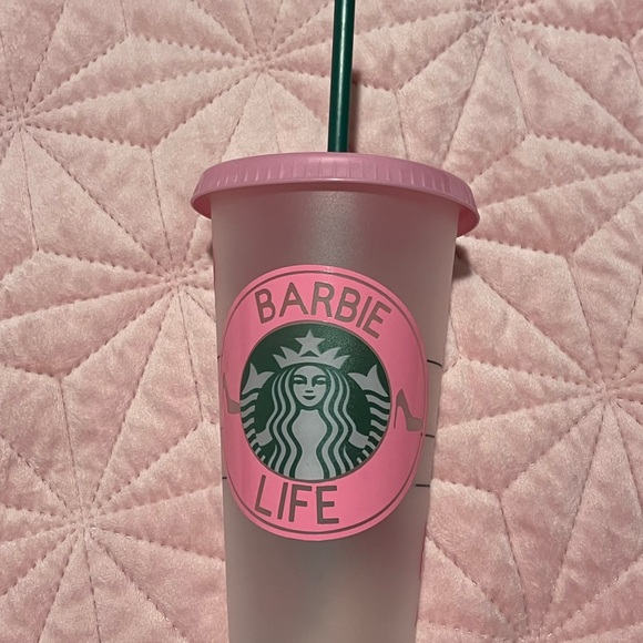 Starbucks Other - Starbucks Barbie Life Pink Tumbler with Green Straw.